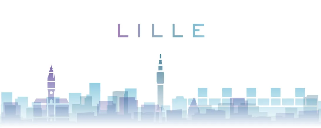 lille transparent layers gradient landmarks skyline