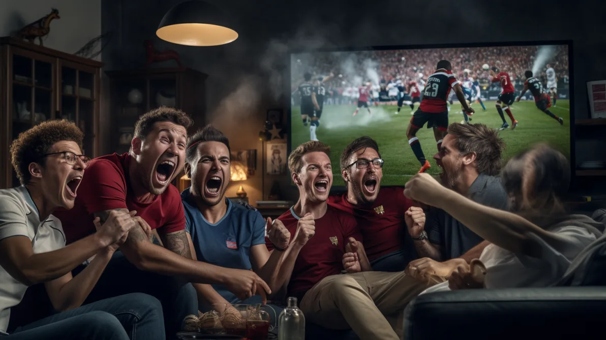 yecayeca un groupe damis qui regarde un match de football a la f887cd68 8e79 4c08 ba86 997adb84356c